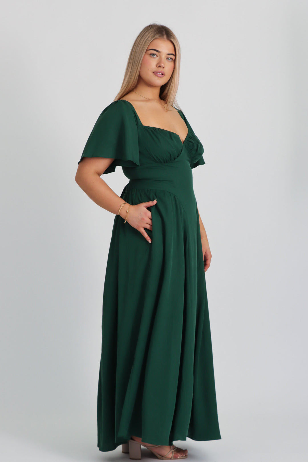 Bridgette Forest Green Dress - Tencel Aulieude Bridgette Forest Green Dress - Tencel Aulieude