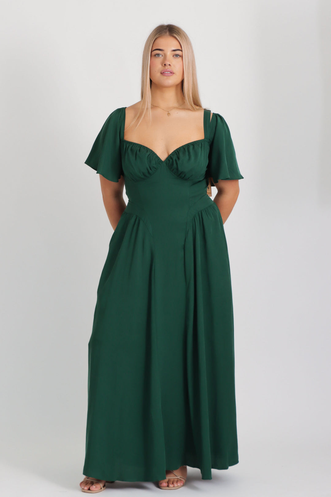 Bridgette Forest Green Dress - Tencel Aulieude Bridgette Forest Green Dress - Tencel Aulieude