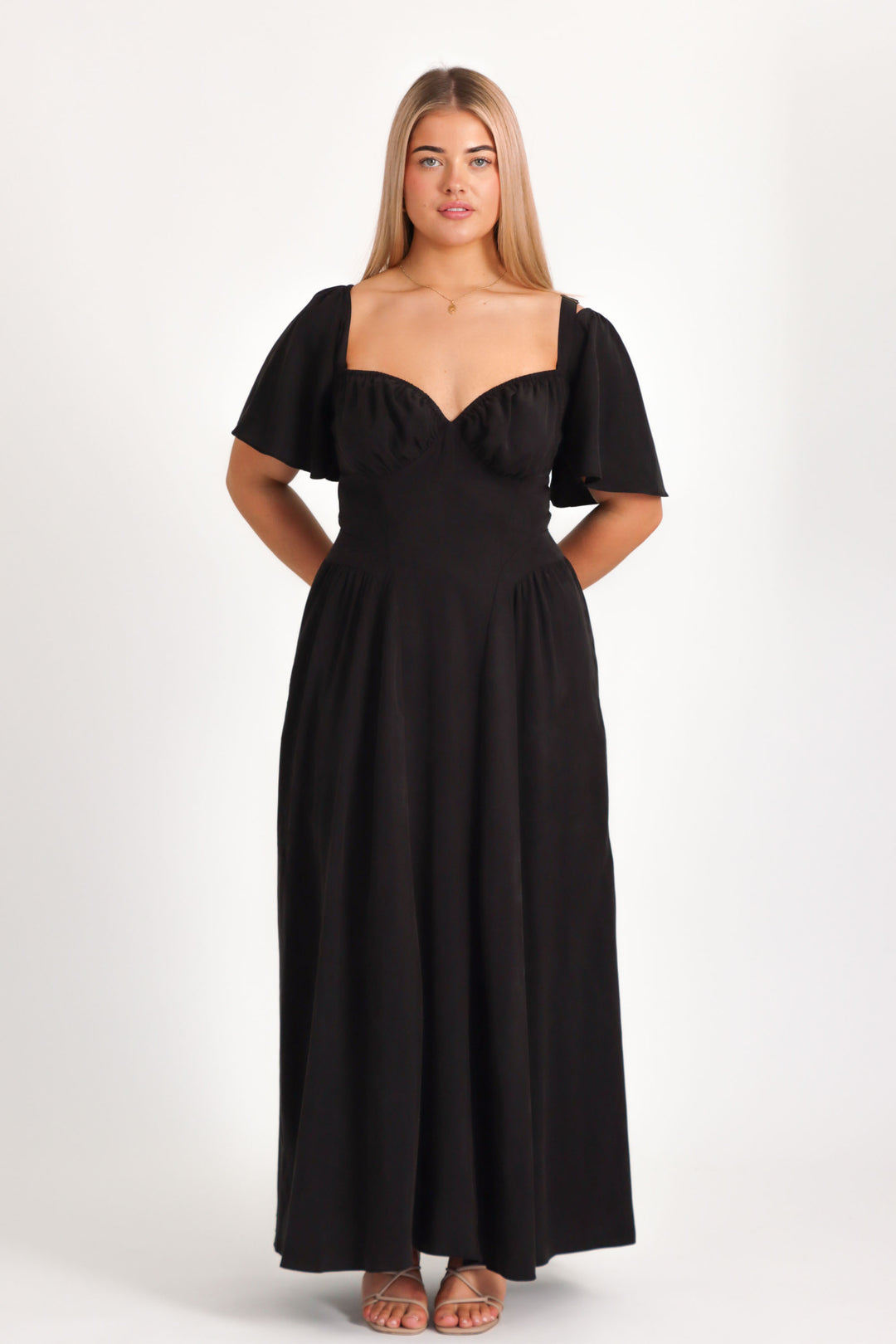 Bridgette Charcoal Black Dress Aulieude Bridgette Charcoal Black Dress Aulieude