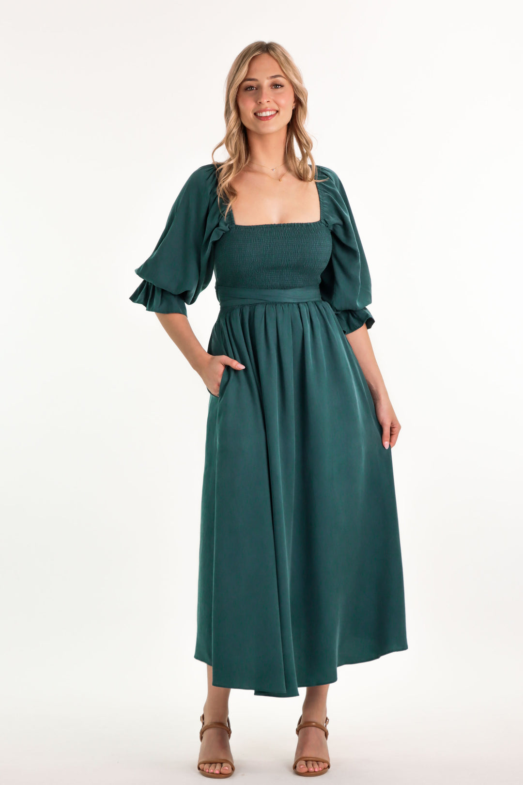 Charlotte Emerald Green Wrap Dress