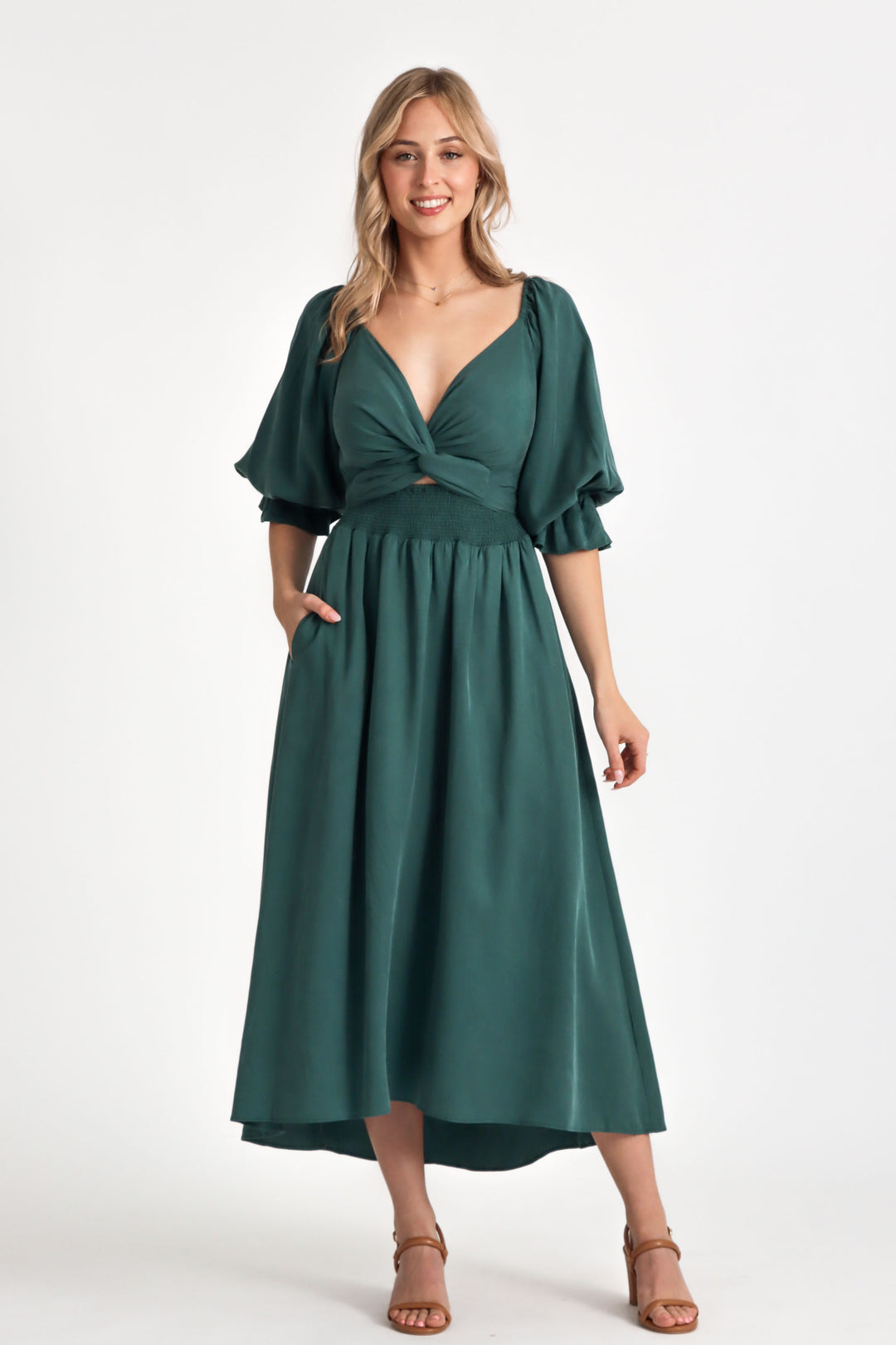 Charlotte Emerald Green Tencel Wrap Dress Cottagecore Aulieude Charlotte Emerald Green Tencel Wrap Dress Cottagecore Aulieude