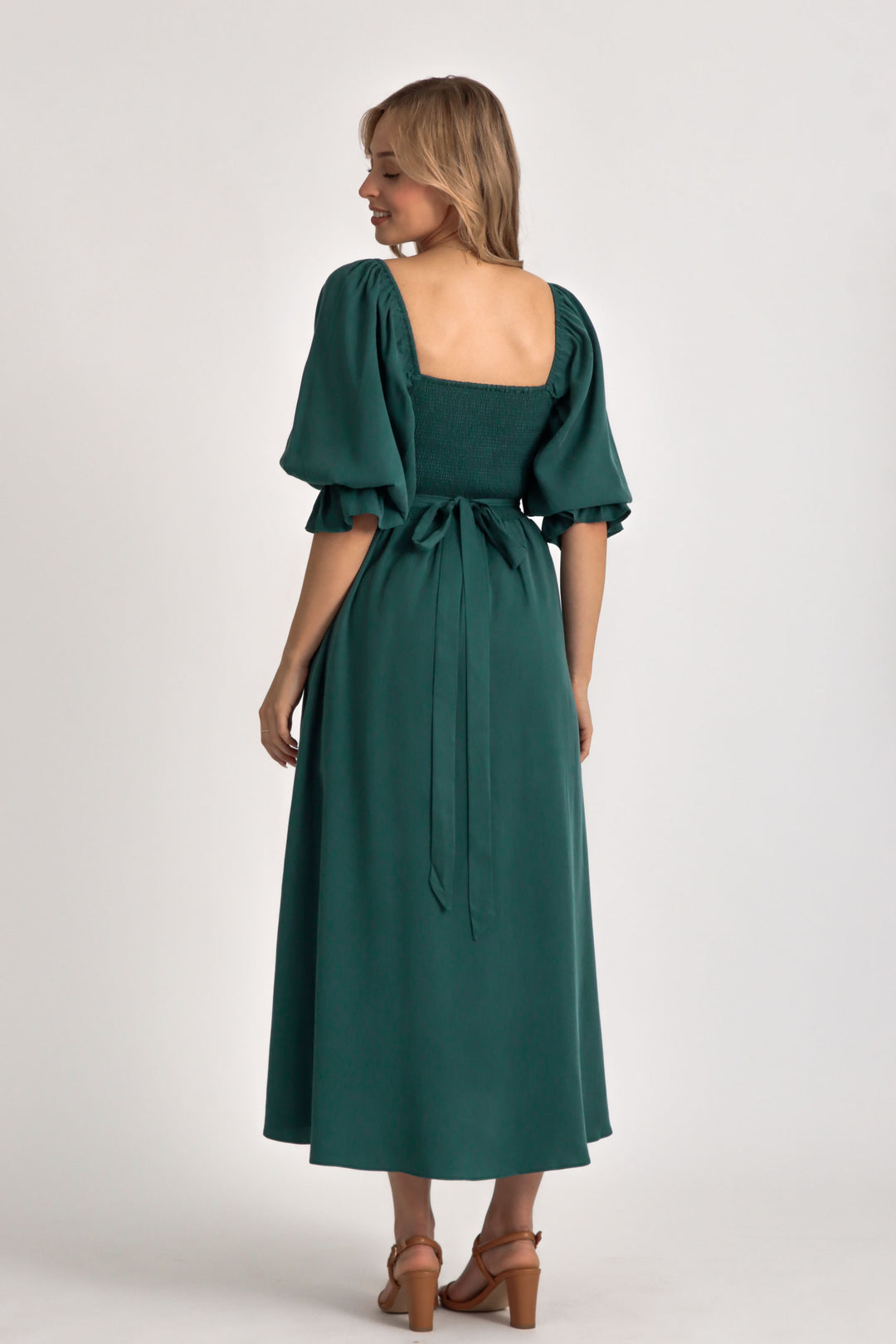 Charlotte Emerald Green Tencel Wrap Dress Cottagecore Aulieude Charlotte Emerald Green Tencel Wrap Dress Cottagecore Aulieude
