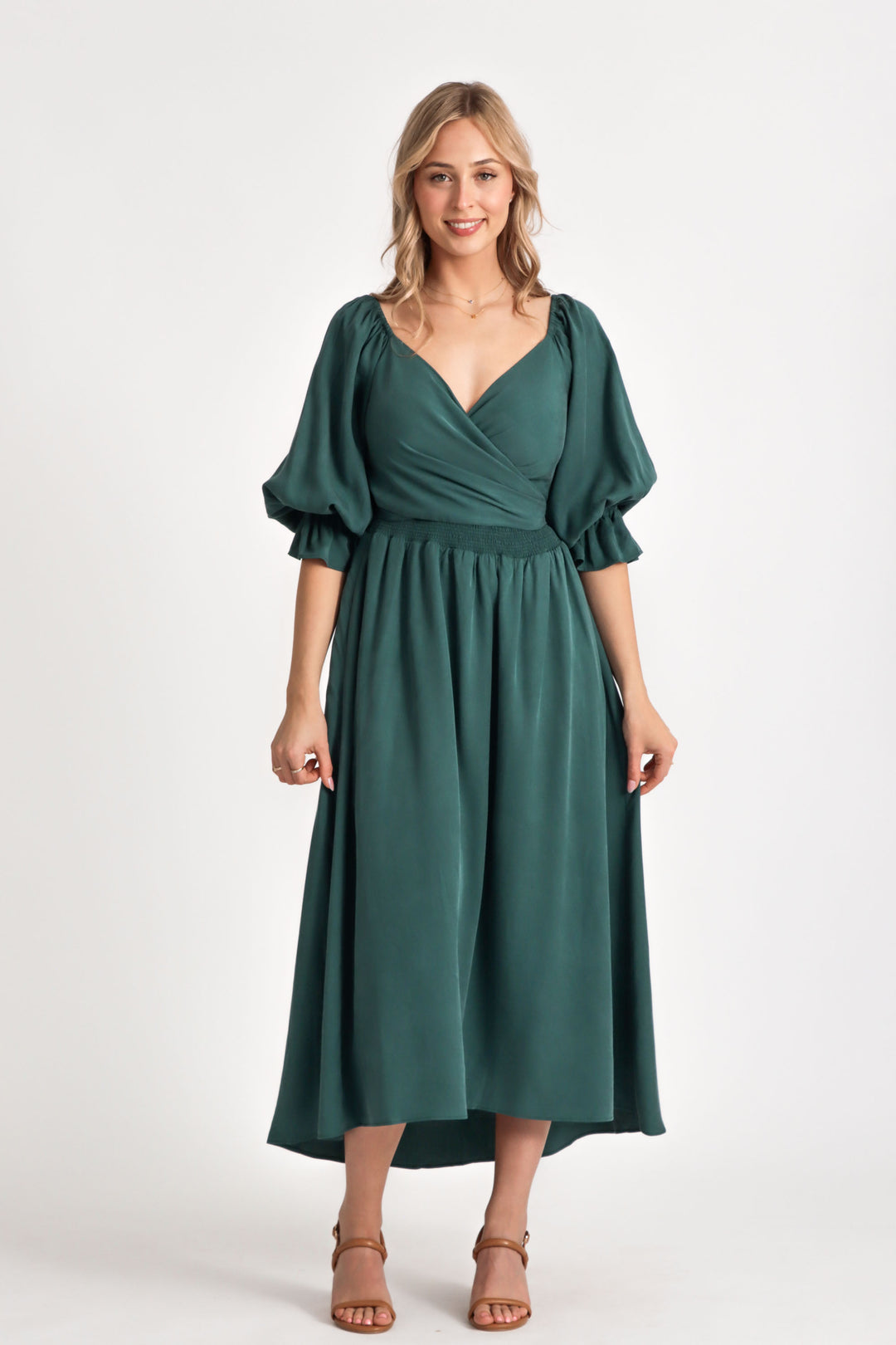 Charlotte Emerald Green Wrap Dress