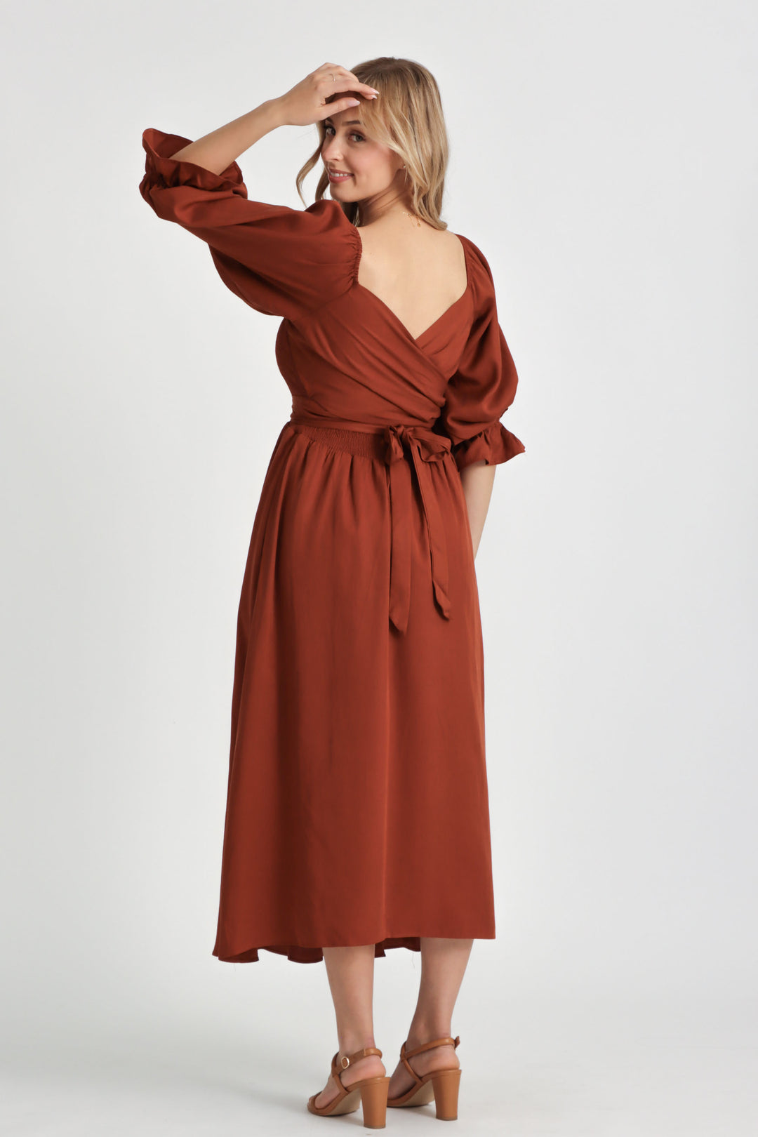 Charlotte Rust Wrap Dress