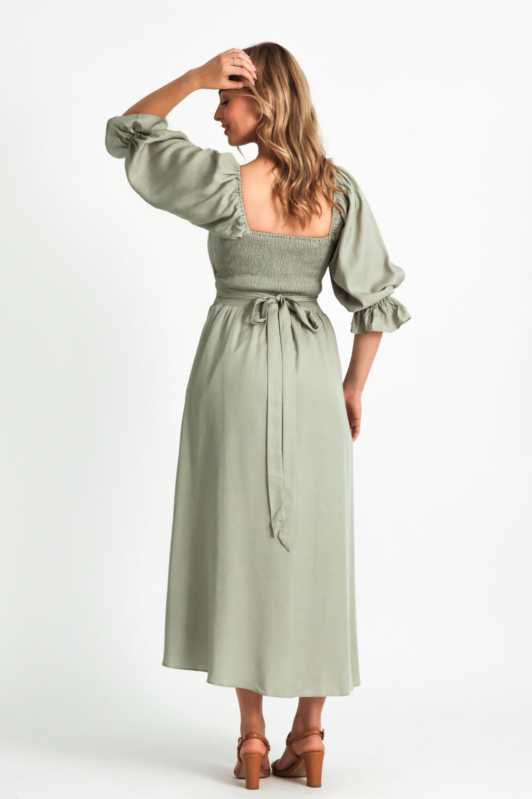 Charlotte Sage Green Wrap Dress