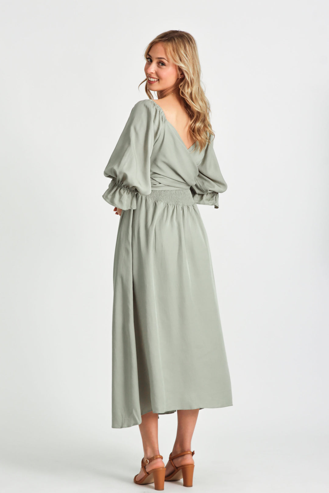 Charlotte Sage Green Tencel Wrap Dress Cottagecore Aulieude Charlotte Sage Green Tencel Wrap Dress Cottagecore Aulieude