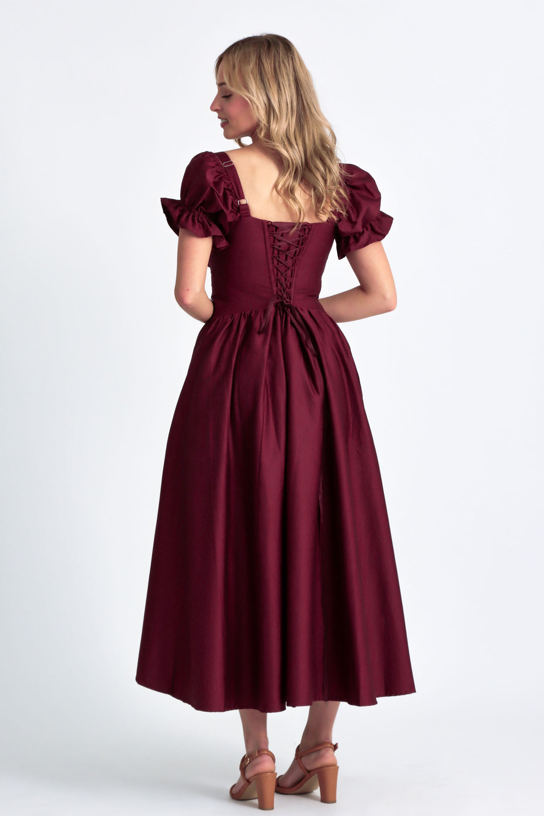 Delilah Plum Corset Dress - Cotton Sateen