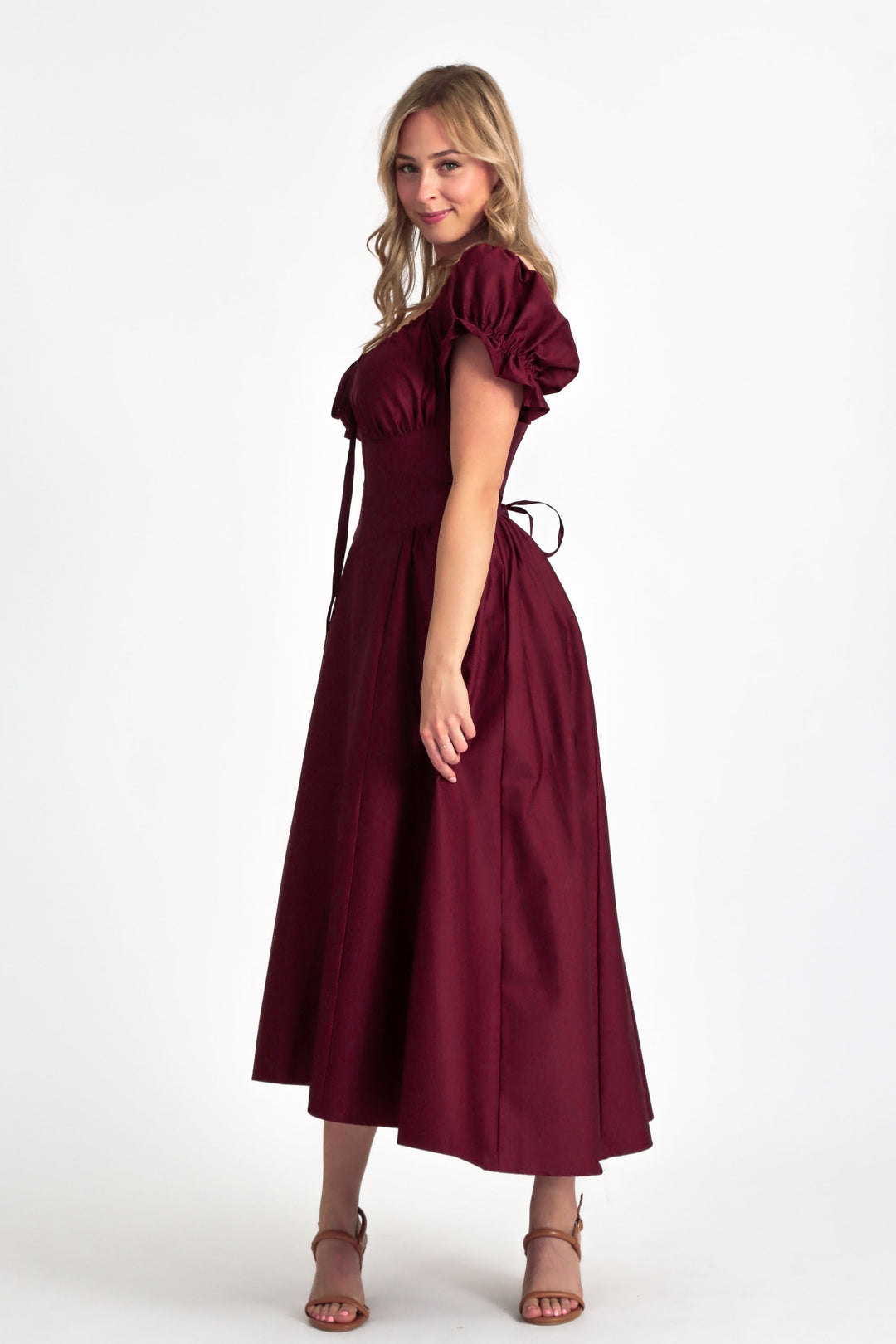 Delilah Plum Corset Dress - Cotton Sateen