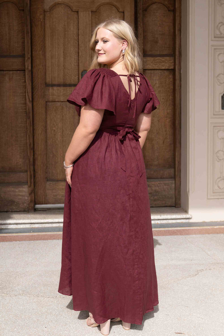 Phoebe Plum Dress - 100% Linen