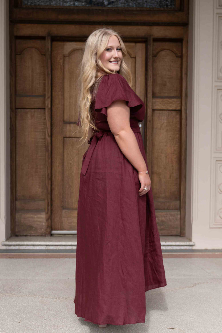 Phoebe Plum Dress - 100% Linen