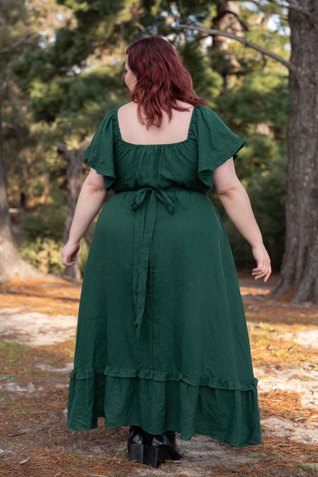 woodland green dress Boden Cecily Belted Long Sleeve Cotton Corduroy Midi Dress in Woodland Green at Nordstrom, Size 2