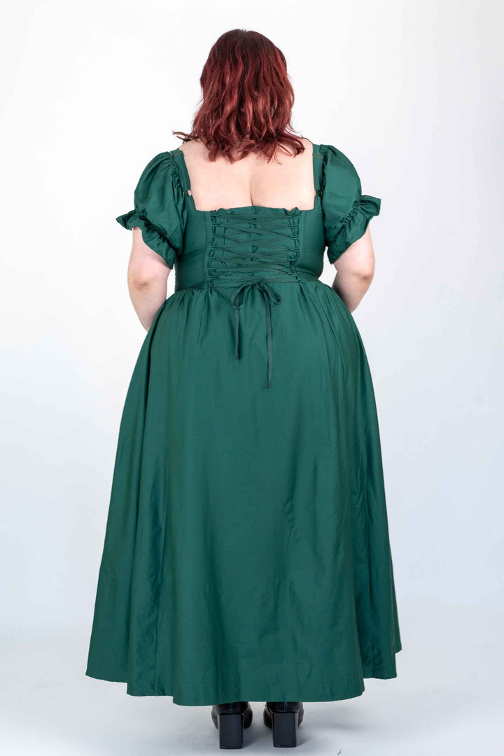 Delilah Emerald Green Corset Dress - Cotton Sateen
