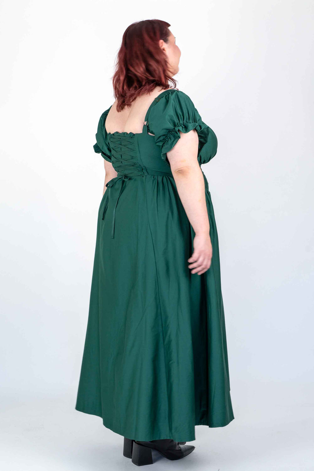 Delilah Emerald Green Corset Dress - Cotton Sateen