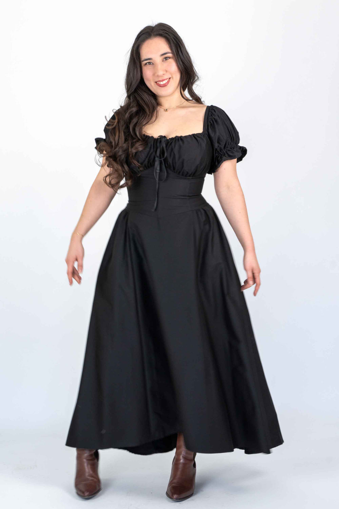 Corset Dress - Black Cotton Sateen Aulieude Corset Dress - Black Cotton Sateen Aulieude