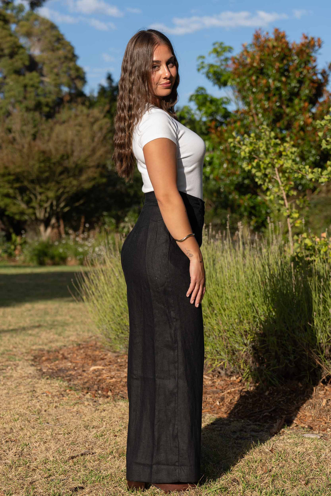 Frankie Black Pants - 100% Linen