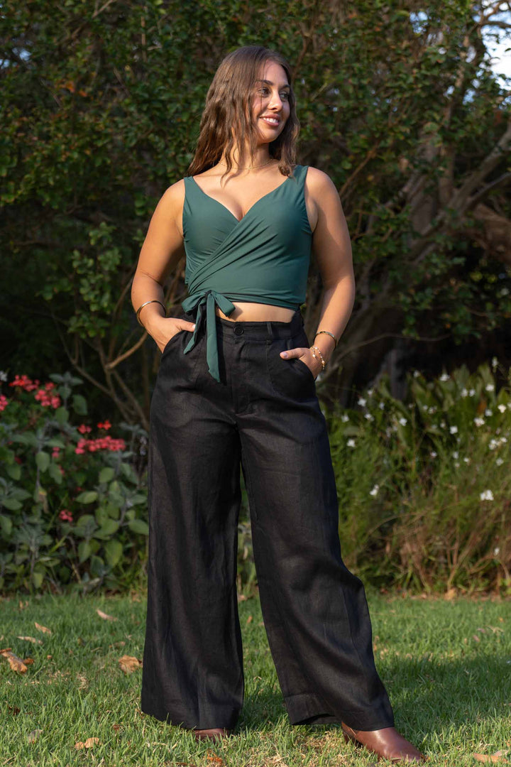Frankie Black Pants - 100% Linen