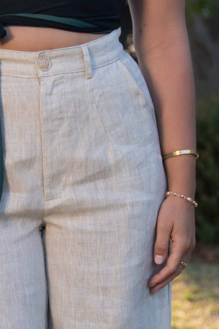 Frankie Oat Pants - 100% Linen