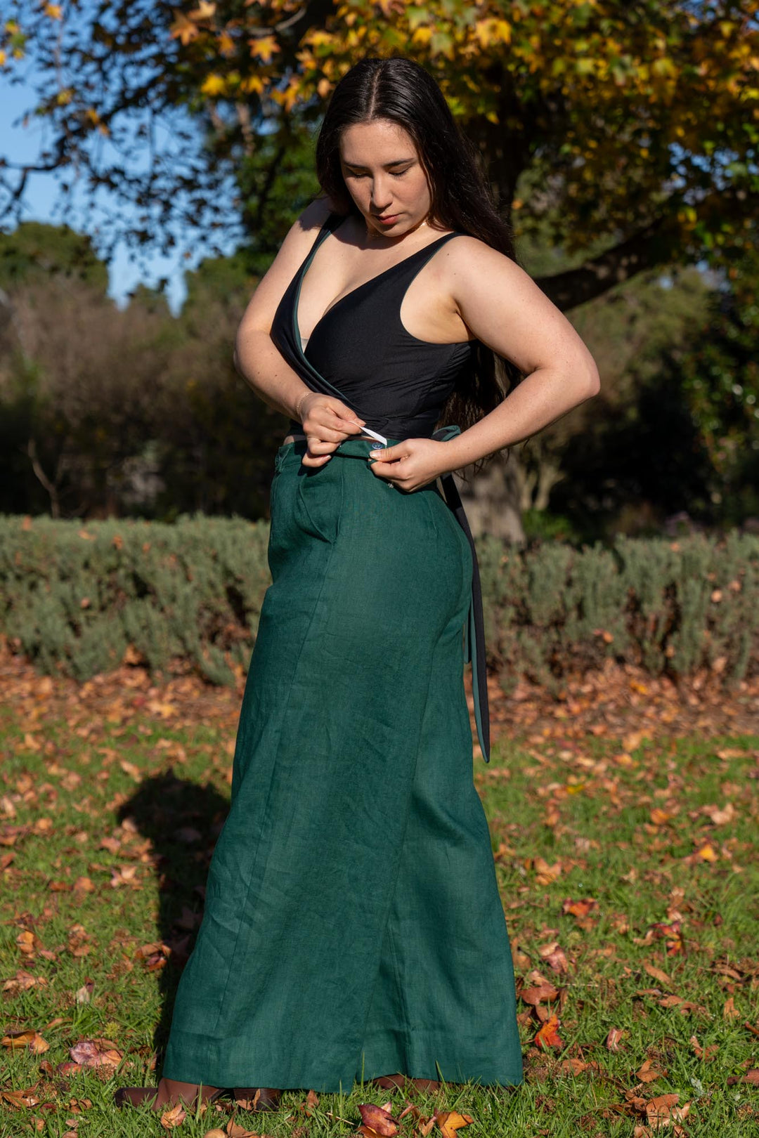 Frankie Hunter Green Pants - 100% Linen