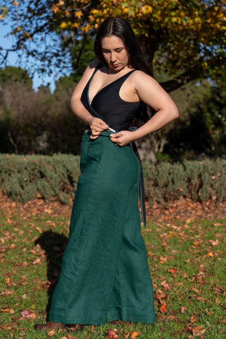 Frankie Hunter Green Pants - 100% Linen