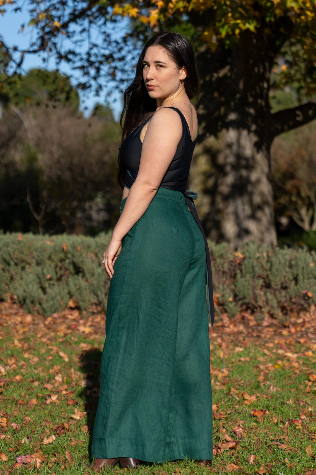Frankie Hunter Green Pants - 100% Linen