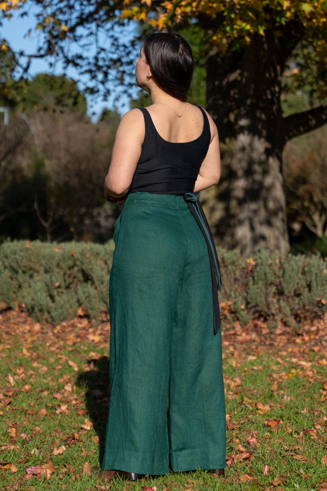Frankie Hunter Green Pants - 100% Linen