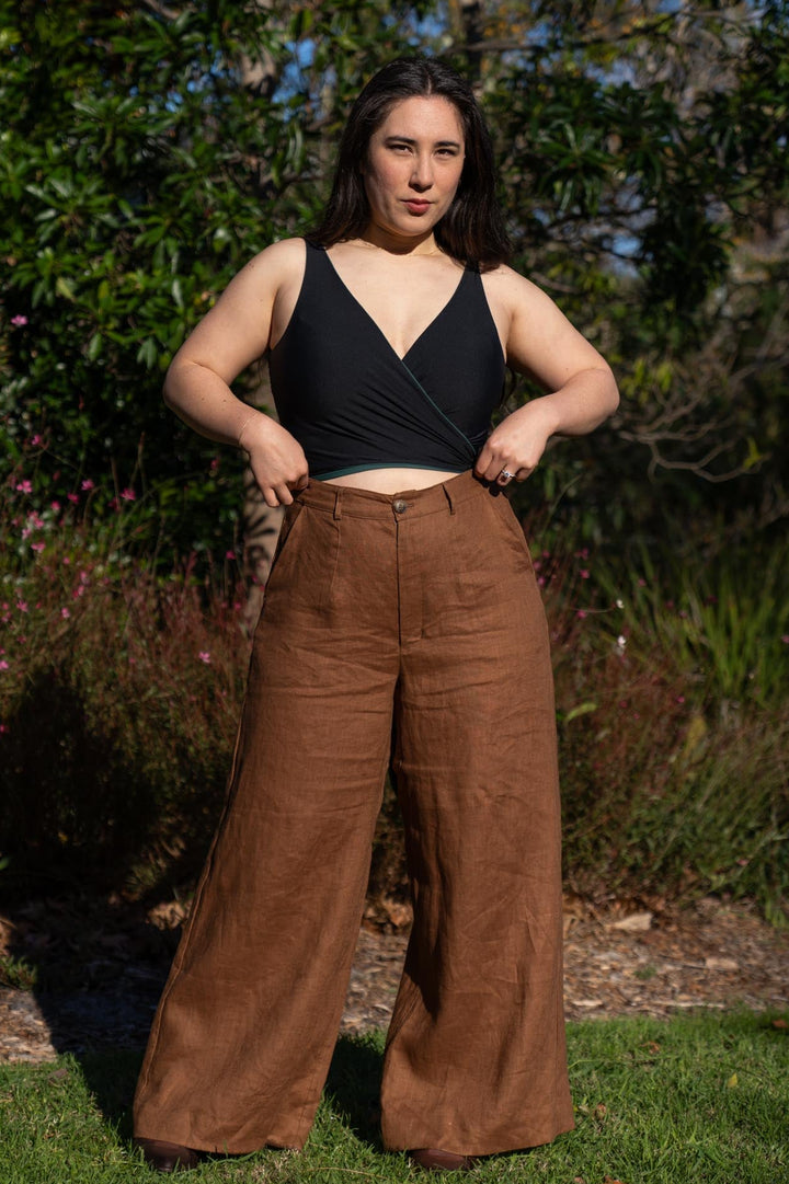 Frankie Chocolate Pants - 100% Linen