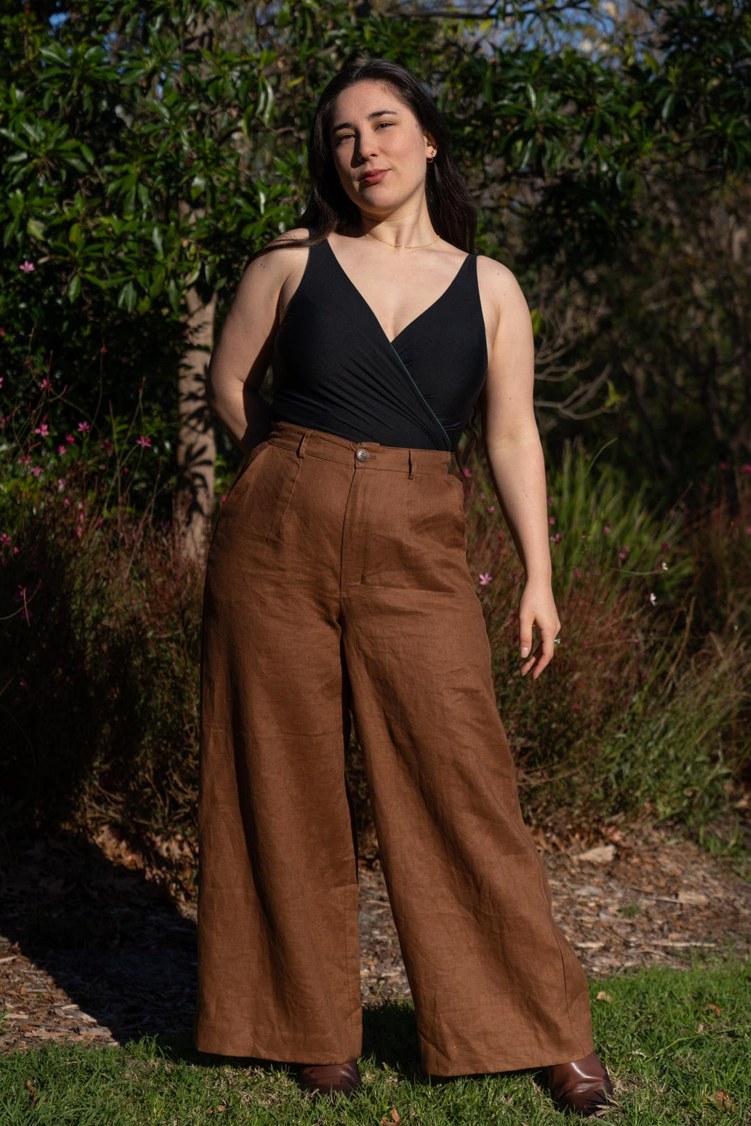 Frankie Chocolate Pants - 100% Linen