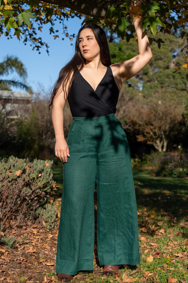 Frankie Hunter Green Pants - 100% Linen