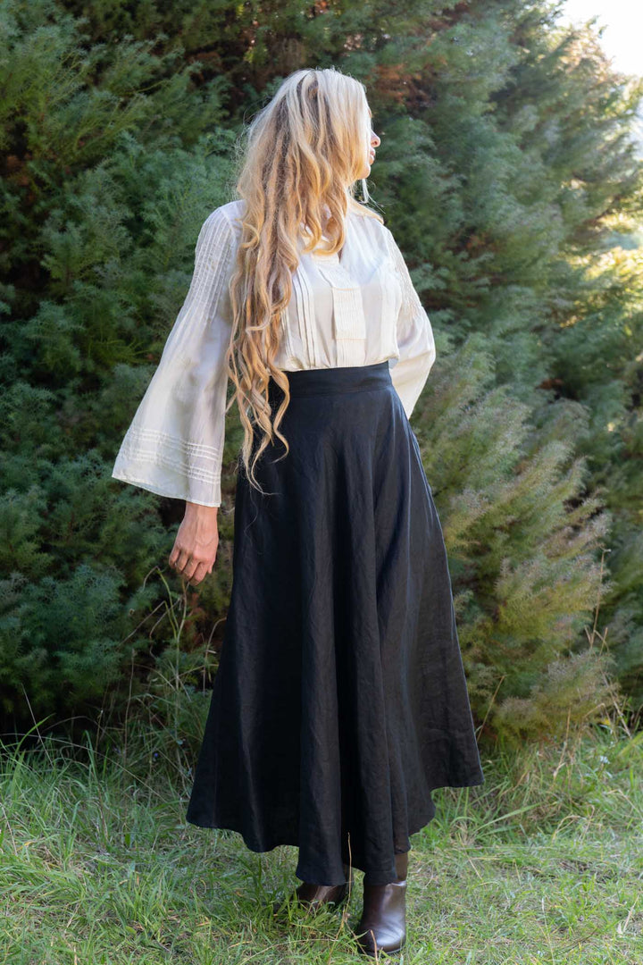 Grace Black Skirt - 100% Linen