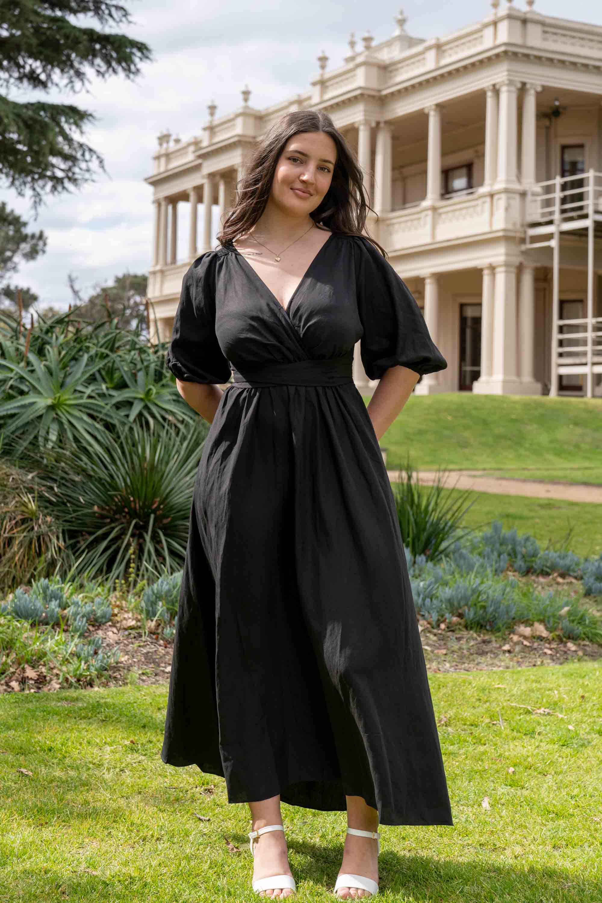 Black Wrap Dress with pockets – Aulieude