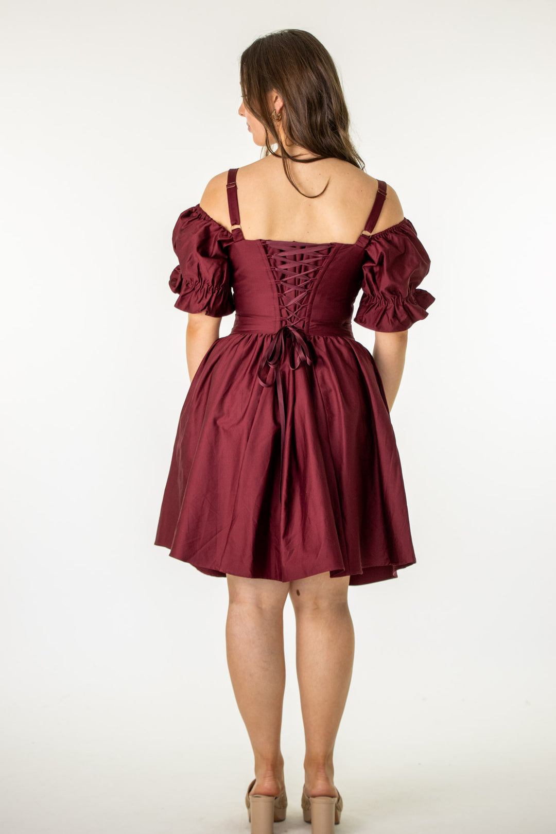 Layla Plum Corset Dress - Cotton Sateen