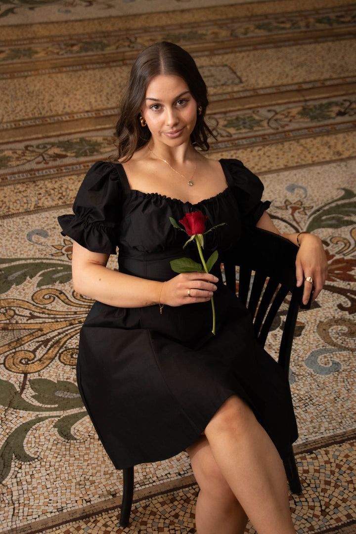 Layla Black Corset Dress - Cotton Sateen