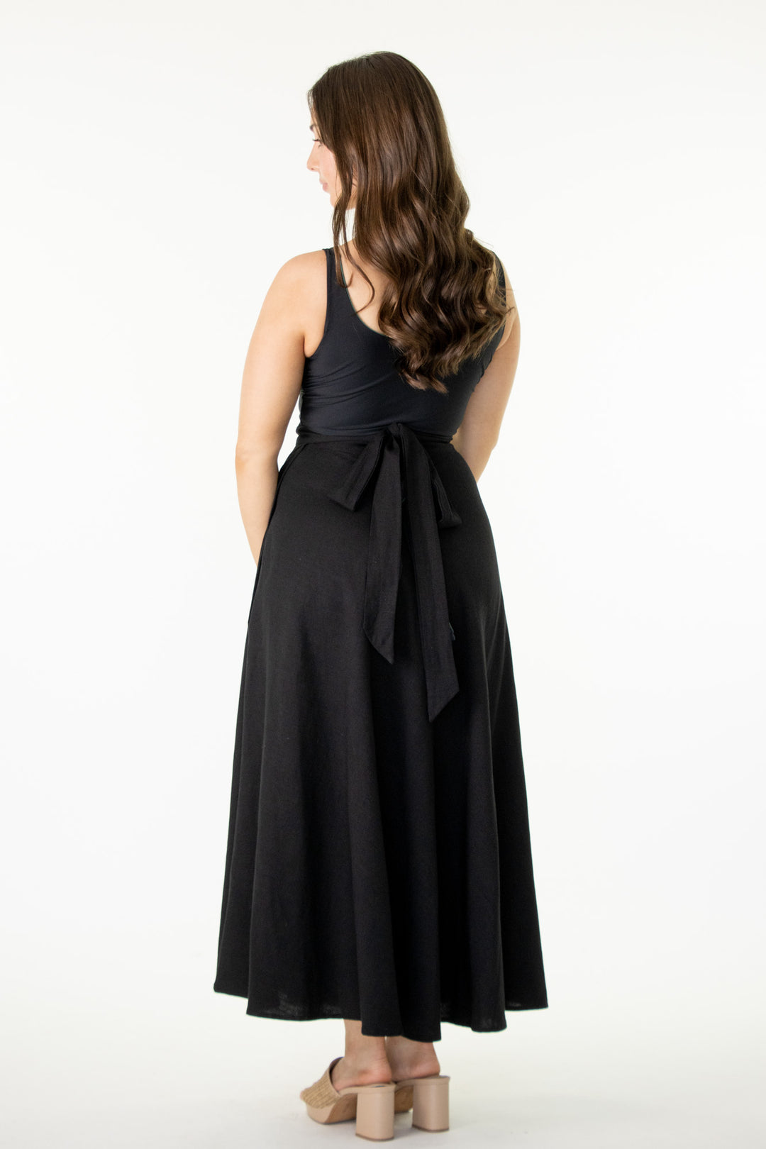 Grace Black Skirt - 100% Linen