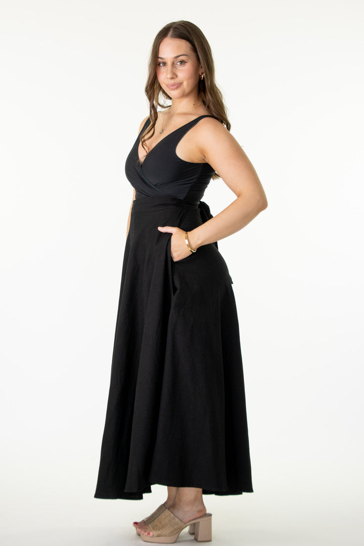 Grace Black Skirt - 100% Linen