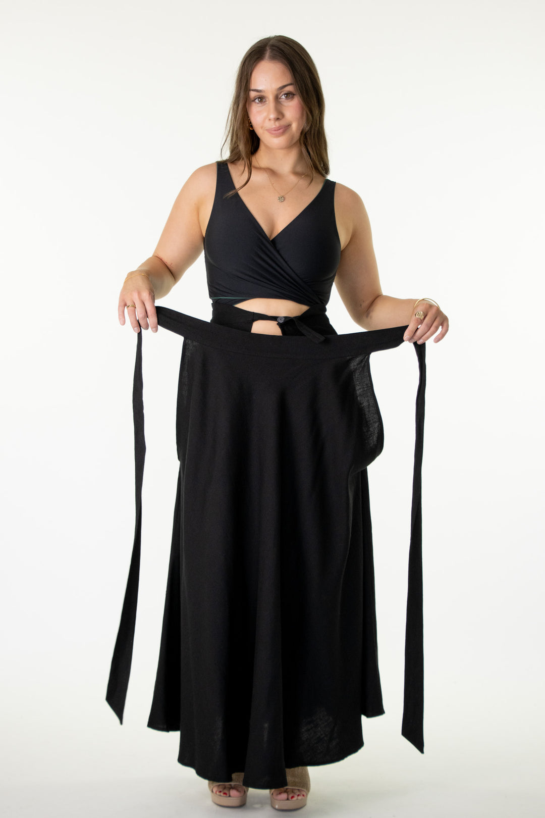 Grace Black Skirt - 100% Linen