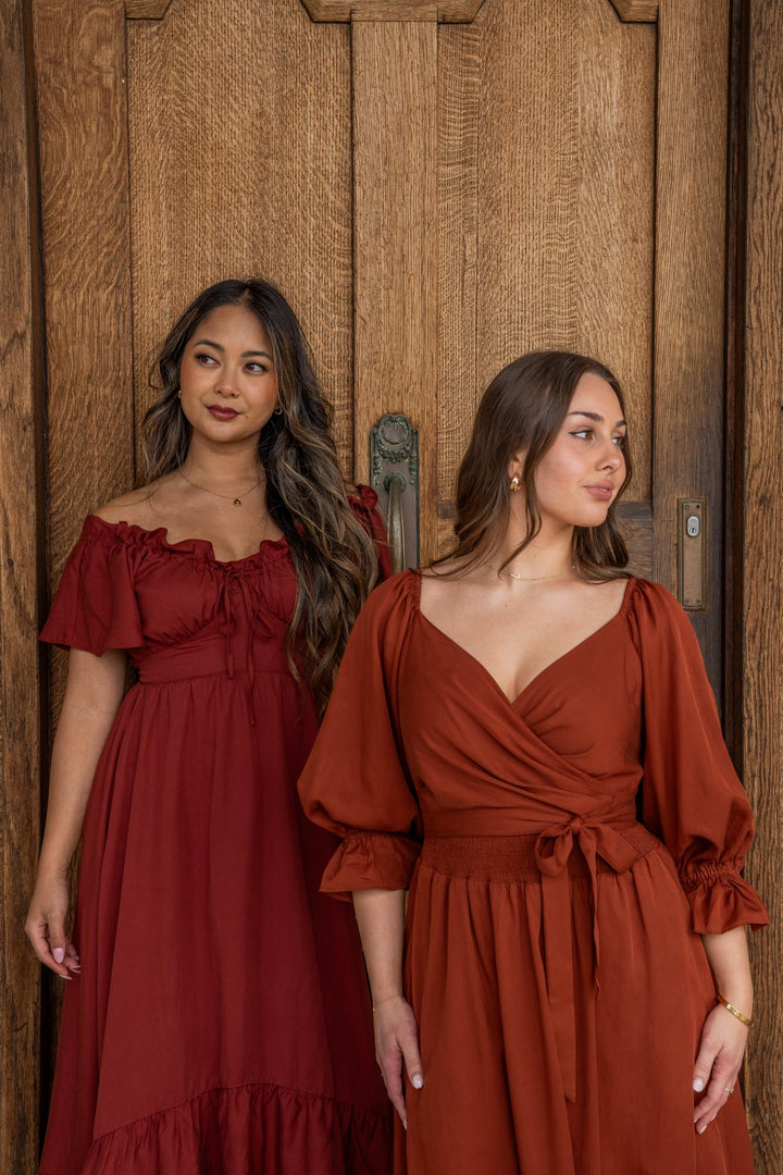 Charlotte Rust Wrap Dress