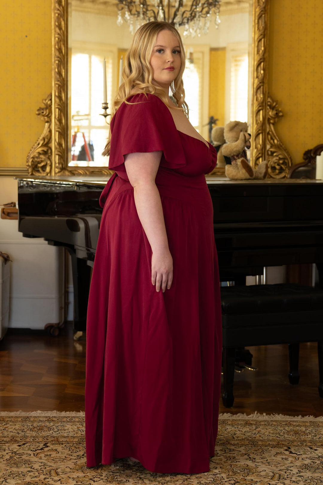 berry red dress Imbas Burgundy Dress - Folklore-Inspired Autumn Dress Medium