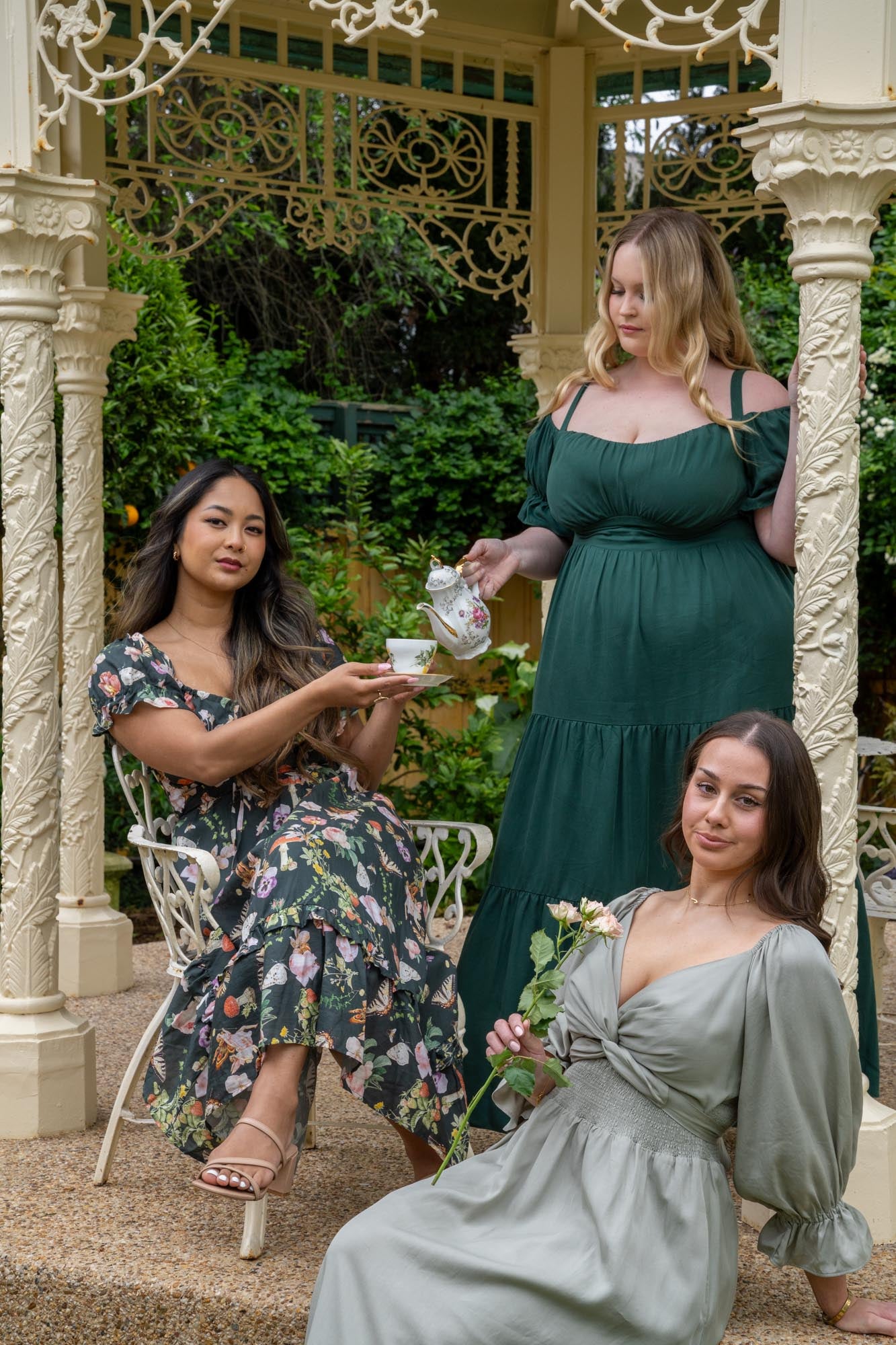 Charlotte Sage Green Tencel Wrap Dress Cottagecore – Aulieude