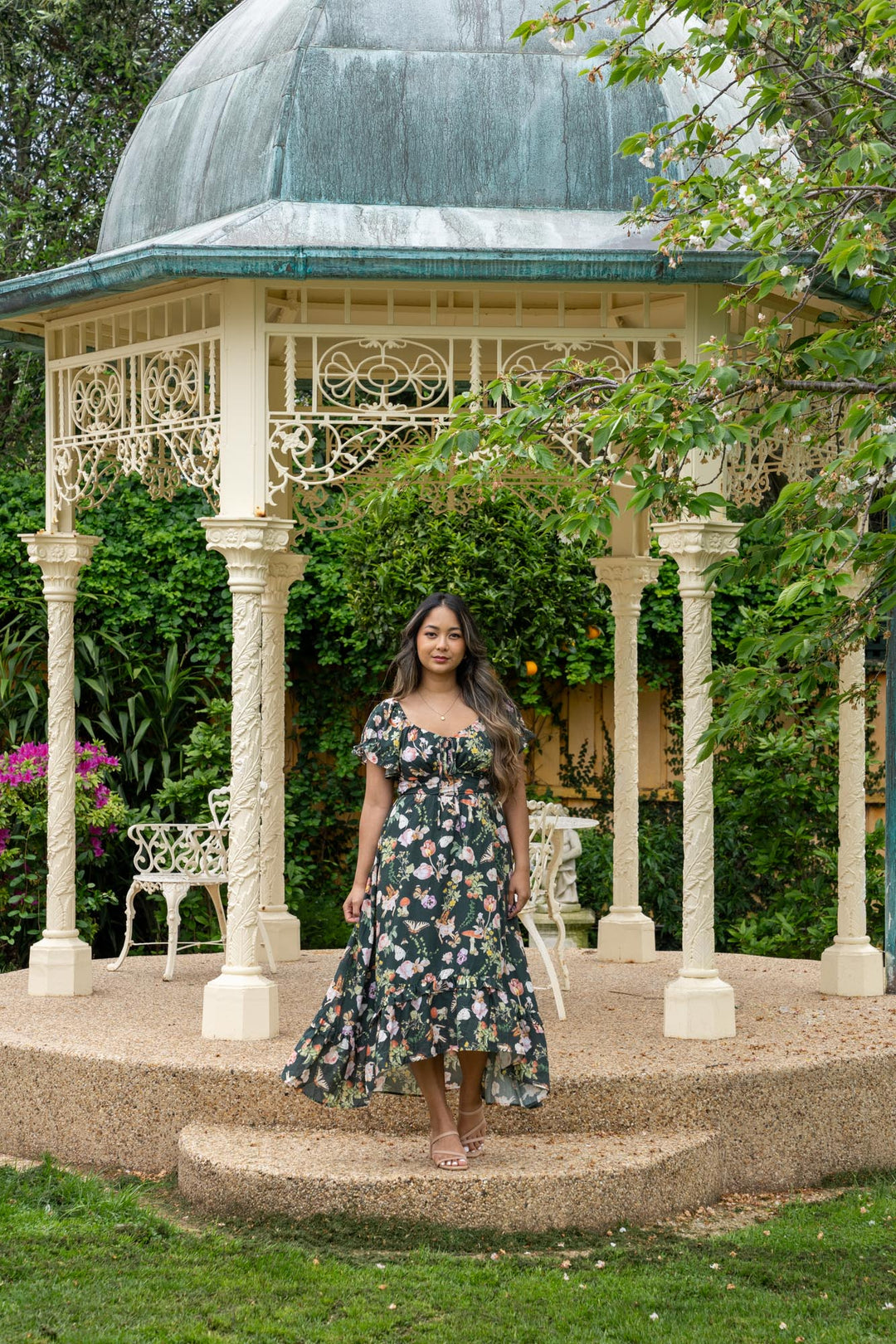 Ashley Green Fairytale Dress - Multiway Sleeves, Ruffle Hem & Big Pockets Aulieude Ashley Green Fairytale Dress - Multiway Sleeves, Ruffle Hem & Big Pockets Aulieude