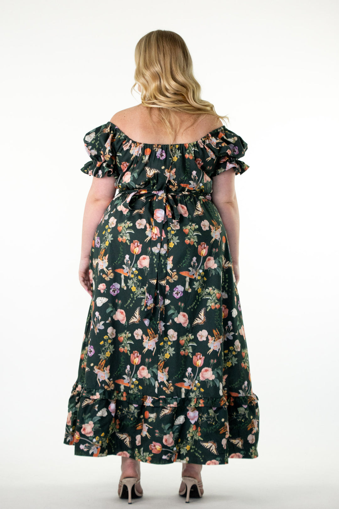 Ashley Green Fairytale Dress - Multiway Sleeves, Ruffle Hem & Big Pockets Aulieude Ashley Green Fairytale Dress - Multiway Sleeves, Ruffle Hem & Big Pockets Aulieude