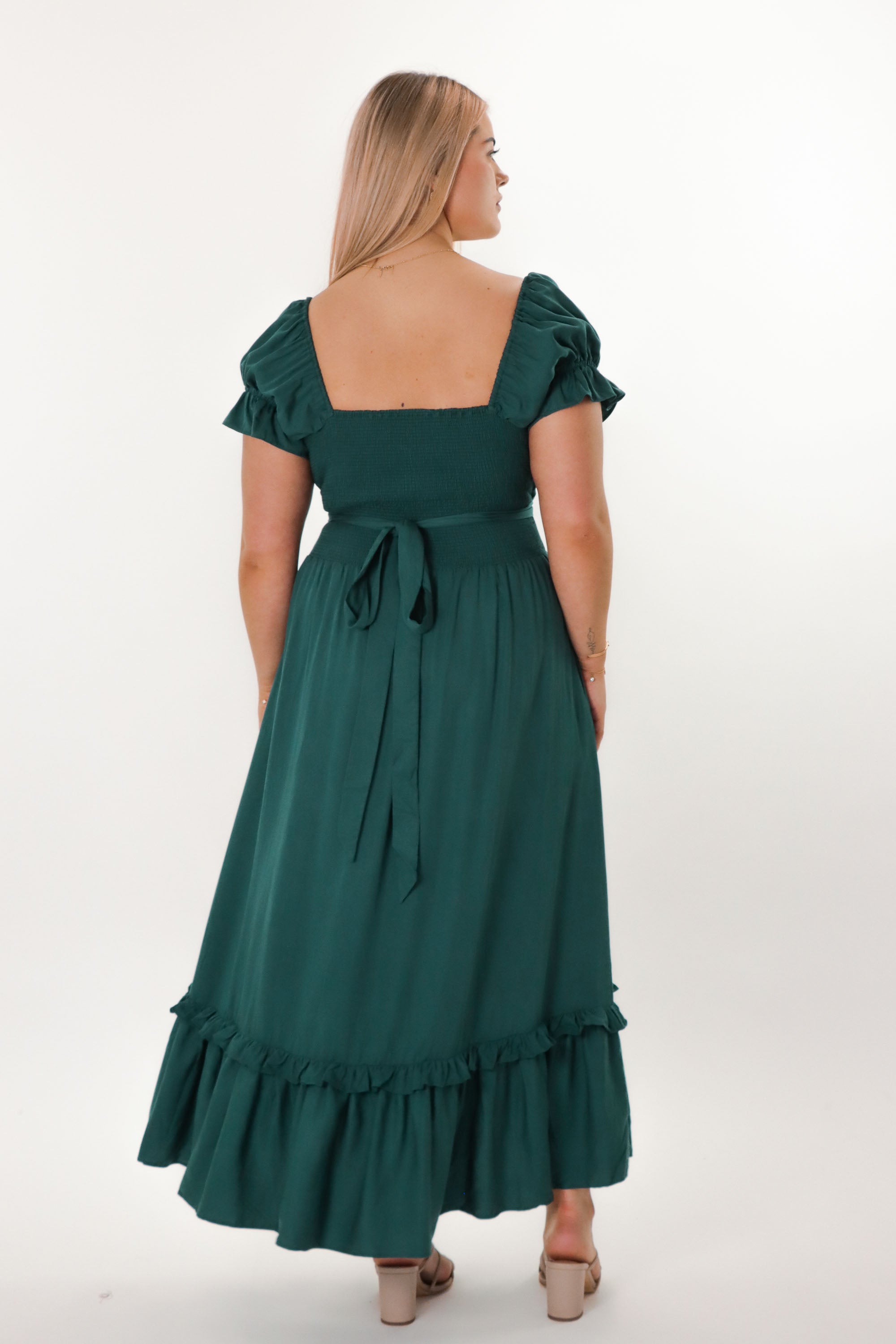 Marianne Emerald Green Wrap Dress - Tencel – Aulieude
