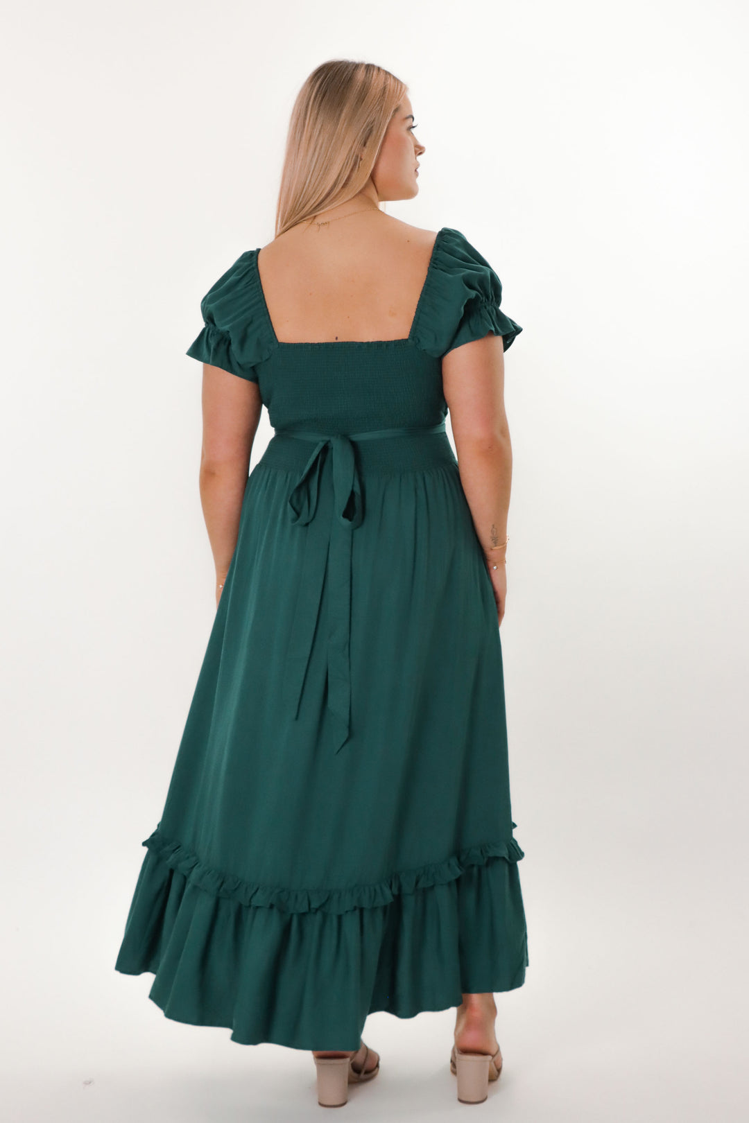 Marianne Emerald Green Wrap Dress - Tencel