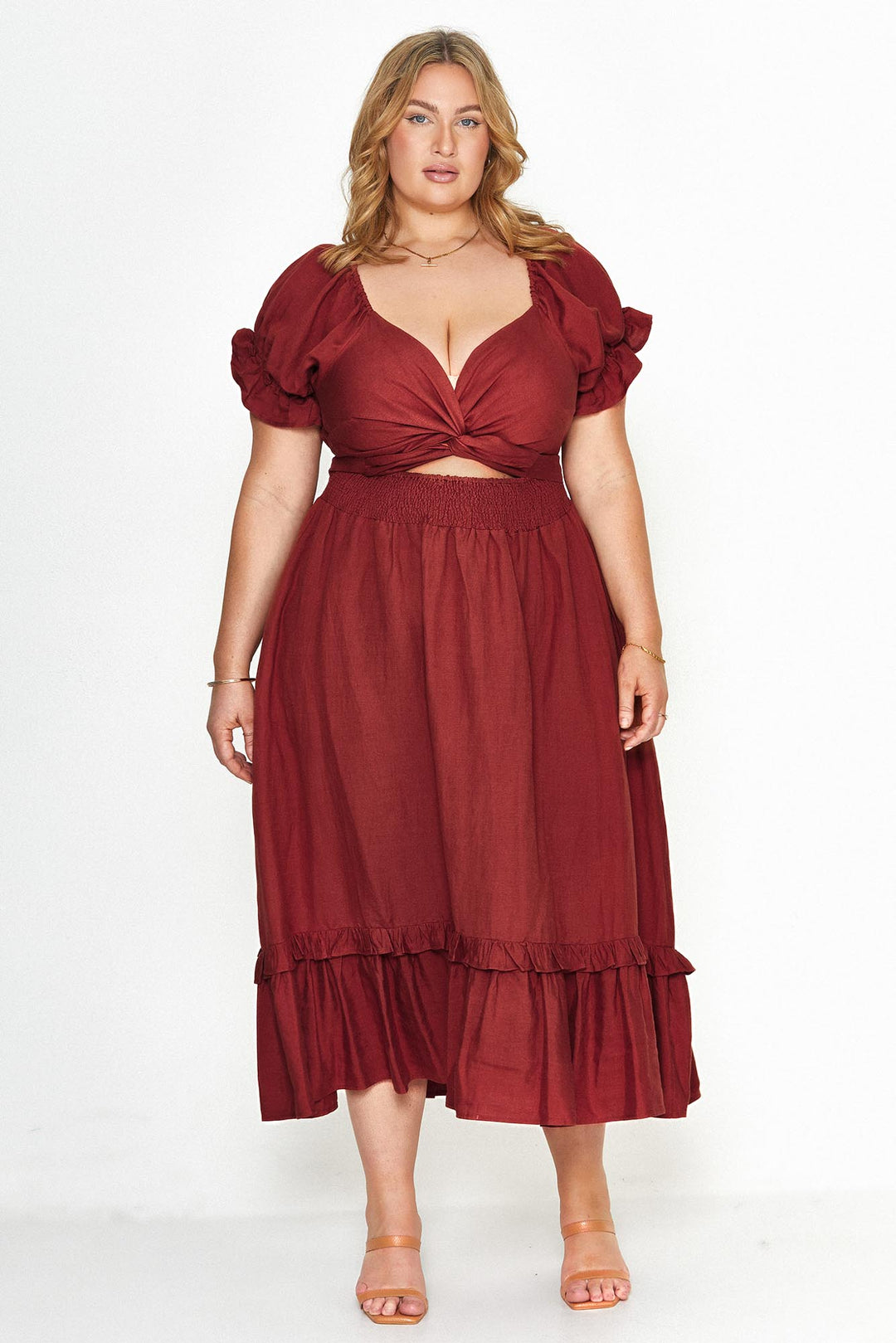 Marianne Auburn Wrap Dress - Tencel Aulieude Marianne Auburn Wrap Dress - Tencel Aulieude