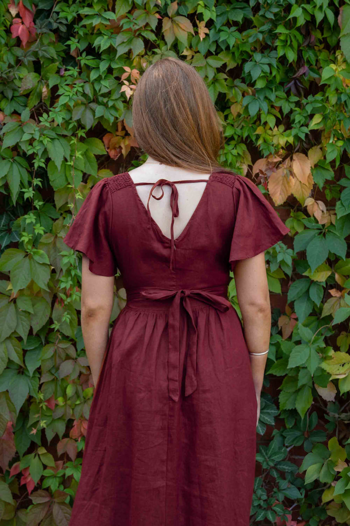 Phoebe Plum Dress - 100% Linen