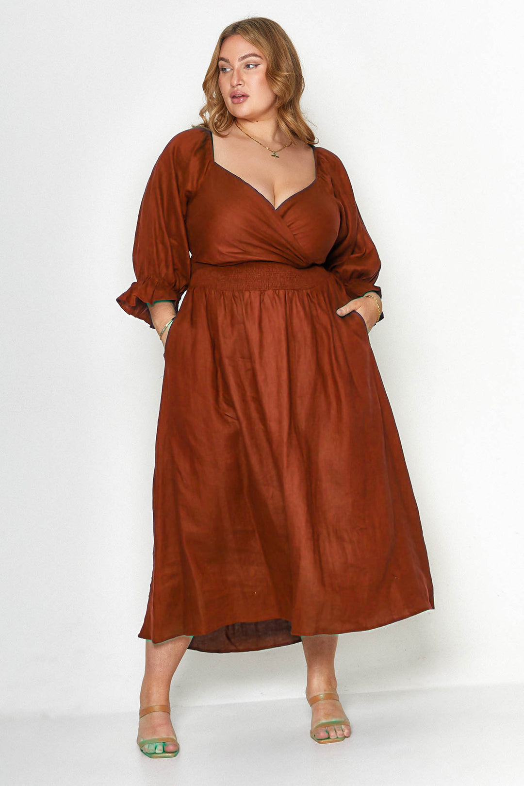 Charlotte Rust Wrap Dress