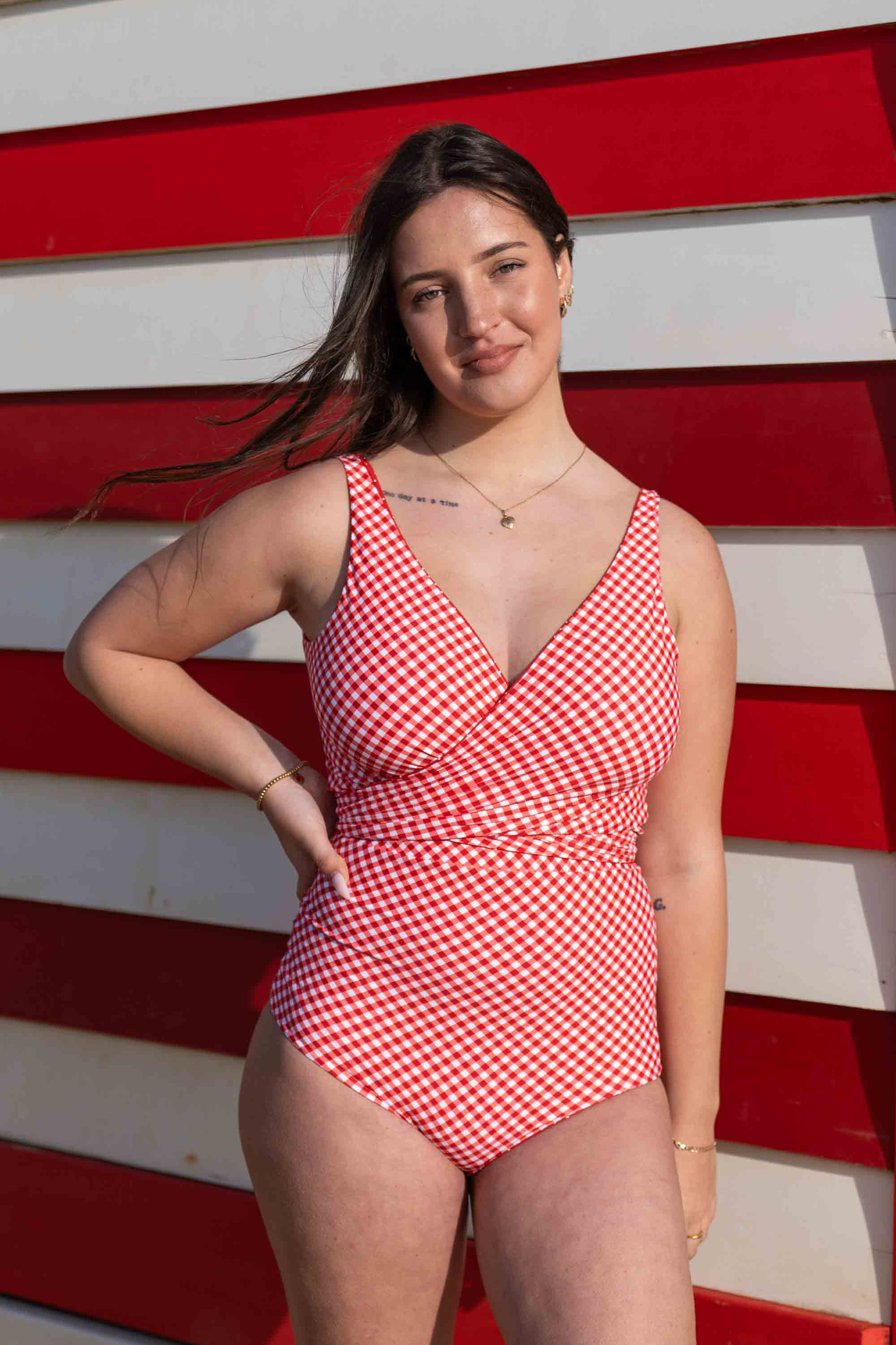 Lola Reversible Bikini Top - Red Polka Dot / Gingham – Aulieude