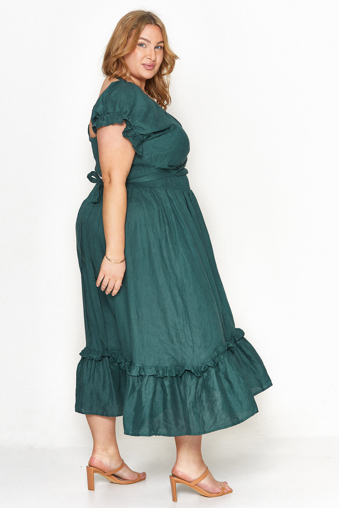 Marianne Emerald Green Wrap Dress - Tencel