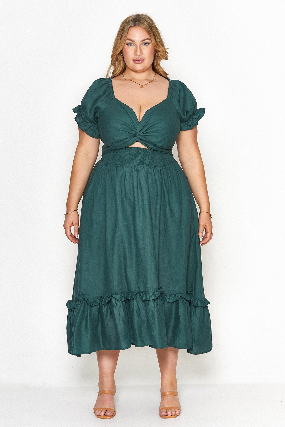 Marianne Emerald Green Wrap Dress - Tencel Aulieude Marianne Emerald Green Wrap Dress - Tencel Aulieude