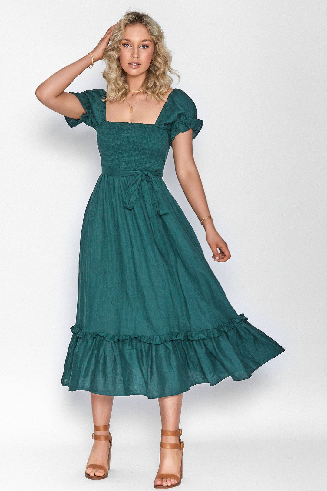 Marianne Emerald Green Wrap Dress - Tencel
