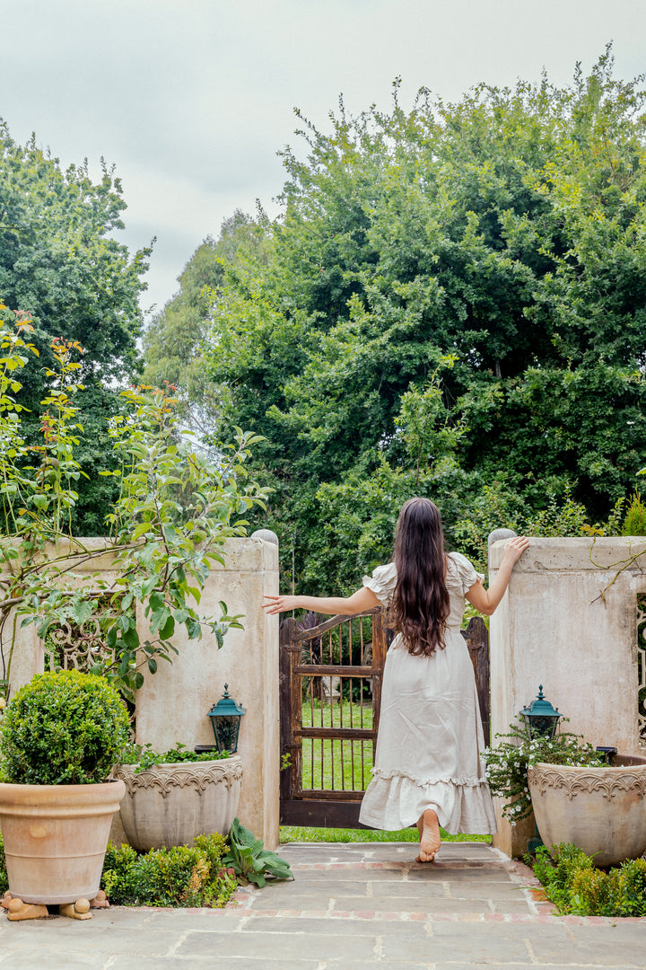 Marianne Oat Wrap Dress - 100% Linen